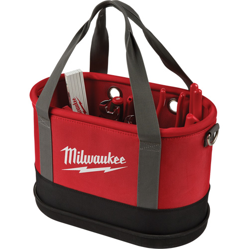 Aerial Utility Oval Bag, Ballistic Nylon, 14 Pockets, Black/Red Sécurité Médic