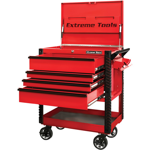 EX Deluxe Series Tool Cart, 4 Drawers, 22-7/8" L x 33" W x 44-1/4" H, Red Sécurité Médic