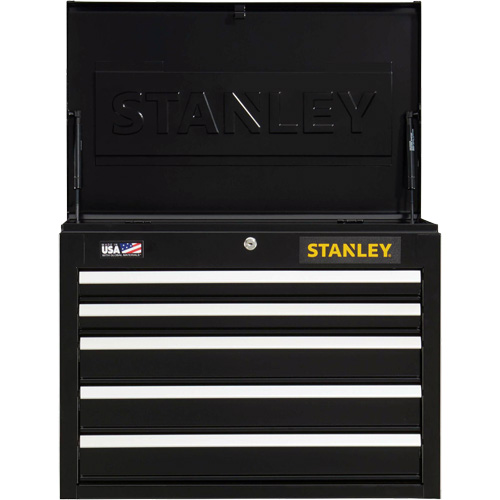 300 Series Tool Chest, 26" W, 5 Drawers, Black Sécurité Médic