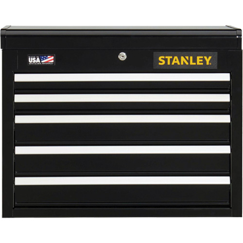 300 Series Tool Chest, 26" W, 5 Drawers, Black Sécurité Médic