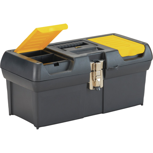 Coffre &agrave; outils avec plateau de s&eacute;rie 2000, 16" la x 7-1/10" p x 8-1/10" h, Noir/Jaune Sécurité Médic