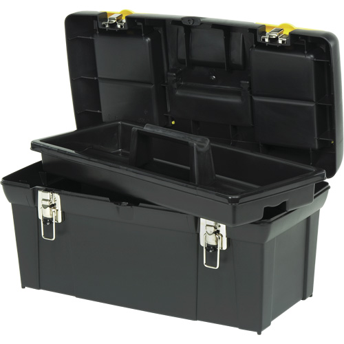 2000 Series Tool Box with Tray, 24" W x 11-1/4" D x 11" H, Black/Yellow Sécurité Médic