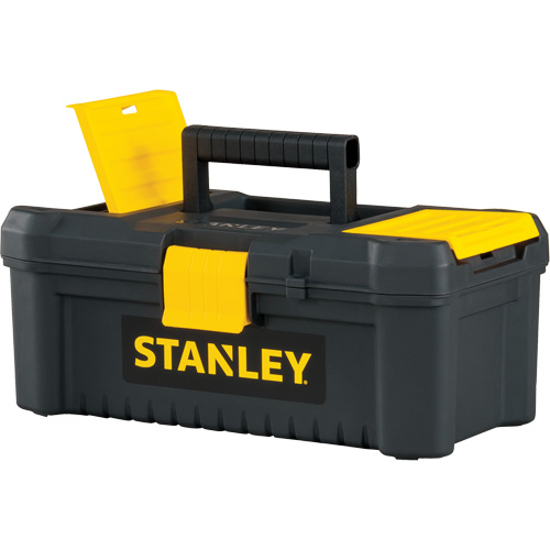 Essential&reg; Tool Box with Tray, 12-1/2" W x 7-3/8" D x 5-1/8" H, Black/Yellow Sécurité Médic