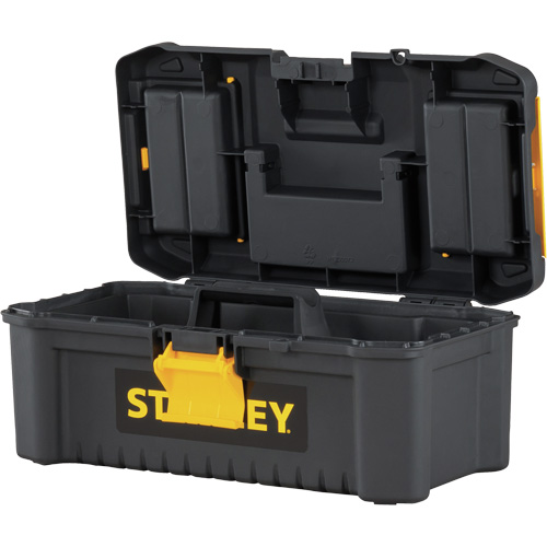 Essential&reg; Tool Box with Tray, 12-1/2" W x 7-3/8" D x 5-1/8" H, Black/Yellow Sécurité Médic