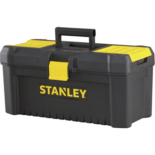 Essential&reg; Tool Box with Tray, 16" W x 8" D x 7-3/10" H, Black/Yellow Sécurité Médic