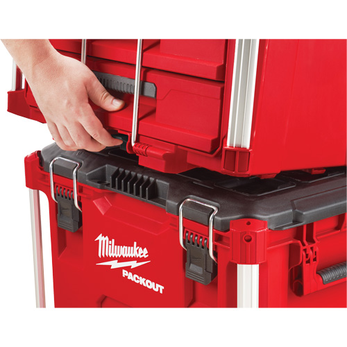 Boîte &agrave; outils avec 3 tiroirs Packout, 16-1/3" x 14-1/3" x 22-1/5", Noir/Rouge Sécurité Médic