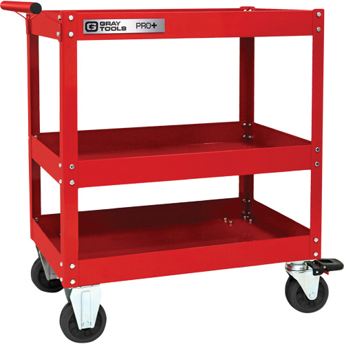 PRO+ Series Heavy-Duty Utility Cart, 3 Tiers, 30-1/5" x 38-1/3" x 19-1/2" Sécurité Médic