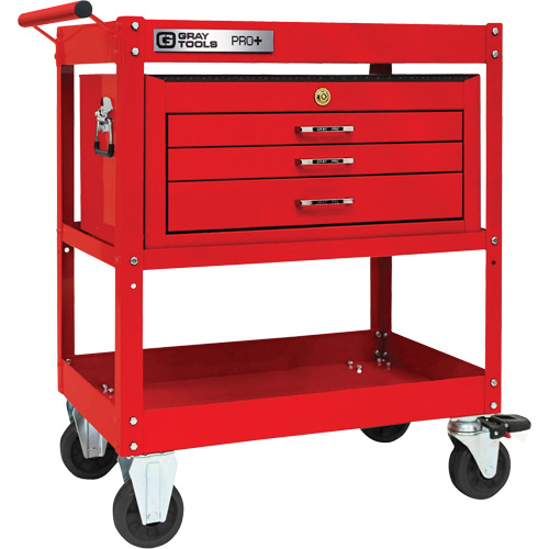 PRO+ Series Heavy-Duty Utility Cart with Intermediate Chest, 2 Tiers, 30-1/5" x 38-1/3" x 19-1/2" Sécurité Médic