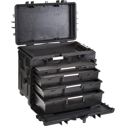 Mobile Tool Chest With Drawers, 4 Drawers, 22-4/5" W x 15" D x 18" H, Black Sécurité Médic