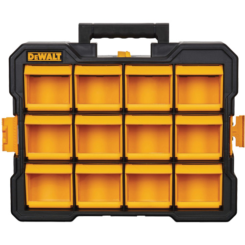 Flip-Bin Organizer, 3-7/8" W x 17-3/4" D x 13-7/8" H, Black/Yellow Sécurité Médic