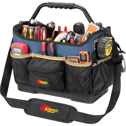 Molded Base Open-Top Tool Box, Ballistic Polyester, 17 Pockets, Black/Blue Sécurité Médic