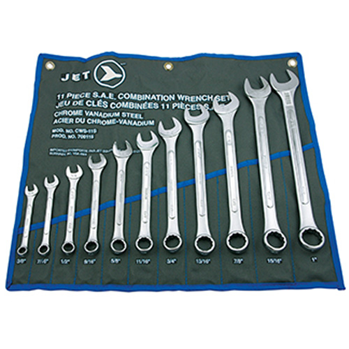 11-Piece SAE Raised Panel Combination Wrench Set, Combination, 11 Pieces, Imperial Sécurité Médic