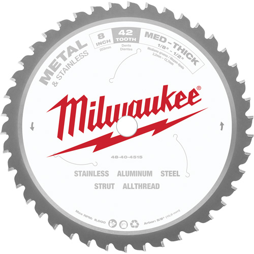 Endurance&reg; General Purpose Circular Saw Blade, 8", 42 Teeth, Metal Use Sécurité Médic