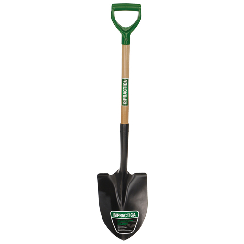 Round-Point Shovel, Tempered Steel Blade, Wood, D-Grip Handle Sécurité Médic