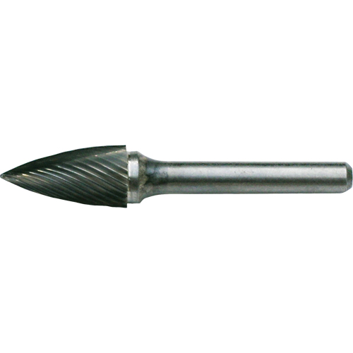 CLEVELAND Solid Carbide Burrs - Tree Shape Pointed End, SG-42, 1/8" Dia., 1/8" Shank, 5/16" Depth of Cut Sécurité Médic