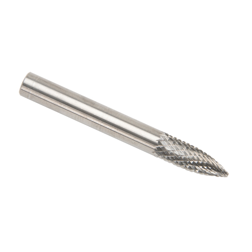 CLEVELAND Solid Carbide Burrs - Tree Shape Pointed End, SG-1, 1/4" Dia., 1/8" Shank Sécurité Médic