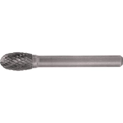 CLEVELAND Solid Carbide Burrs - Oval Shape, SE-1, 1/4" Dia., 1/4" Shank, 3/8" Depth of Cut Sécurité Médic