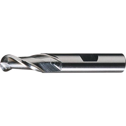 CLEVELAND Centre Cutting Ball Nose Single End Finishers, 1/2" Dia., 2 Flutes, Cobalt Sécurité Médic