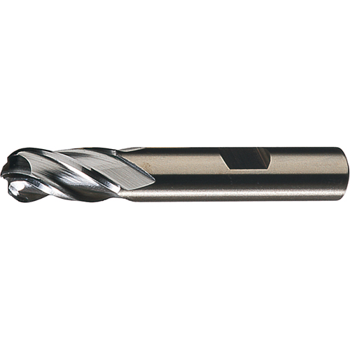 CLEVELAND Centre Cutting Ball Nose Single End Finishers, 1/4" Dia., 4 Flutes, High Speed Steel Sécurité Médic