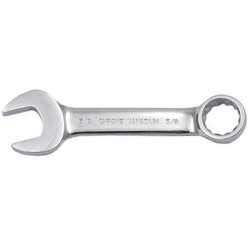 Cl&eacute; mixte courte enti&egrave;rement polie, 12 pans, 3/8", Fini Chrome Sécurité Médic