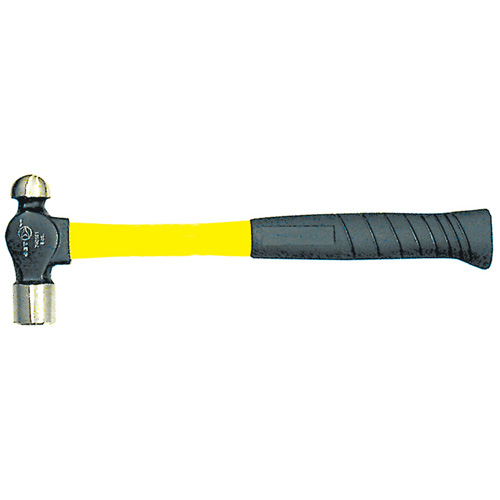 Heavy-Duty Fibreglass Handle Ball Pein Hammer, 8 oz. Head Weight, Plain Face, Cushion Handle Sécurité Médic