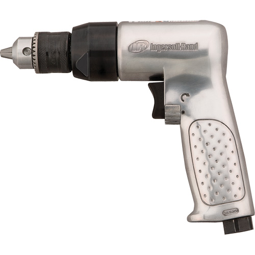 Reversible Air Drill, 4 CFM, 1/4" NPTF, 93 dBA, 3/8" Chuck, Keyed Sécurité Médic