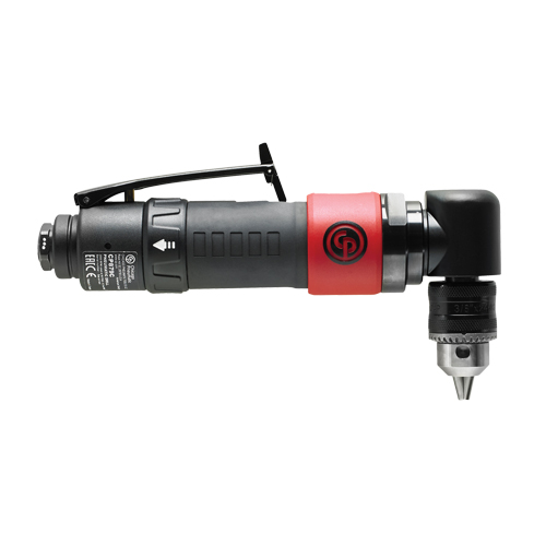 Pneumatic Reversible Angle Drill, 3/8" Chuck, 1/4" NPT Air Inlet, 2000 No Load RPM Sécurité Médic