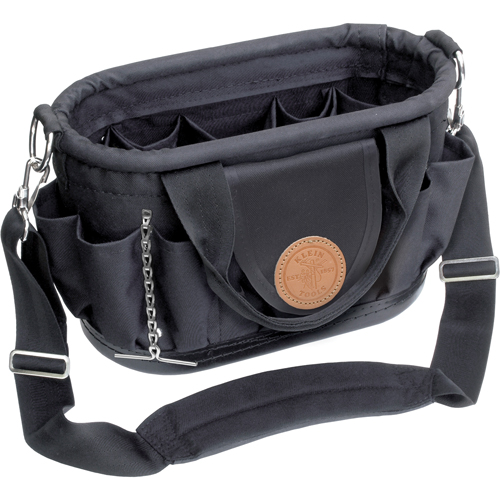 Porte-outils avec courroie d'&eacute;paule Tool Tote, Polyester, 17 pochettes, Noir Sécurité Médic