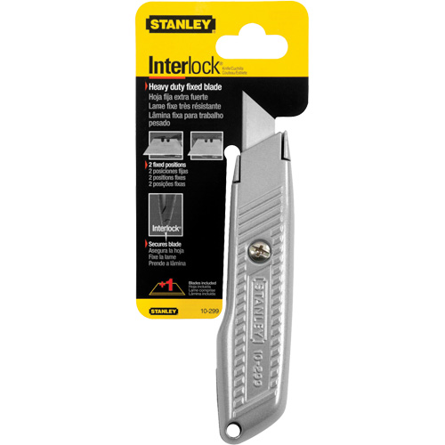 Couteau utilitaire &agrave; lame fixe Interlock, 5-1/2", Lame M&eacute;tal Sécurité Médic
