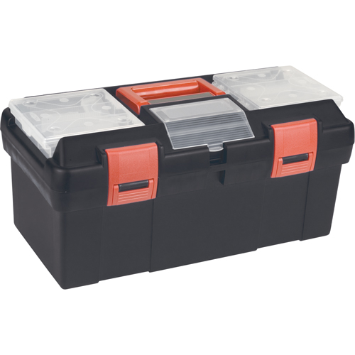 Plastic Tool Box, 17-1/2" W x 9-1/2" D x 8" H, Black Sécurité Médic