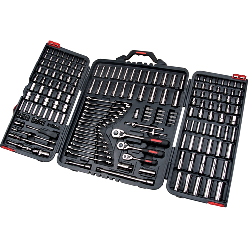1/4", 3/8" & 1/2" Drive SAE/Metric Socket & Wrench Set, 210 Pcs, Deep Sécurité Médic