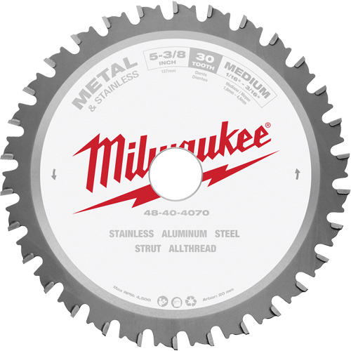 MetalTech Circular Saw Blade, 5-3/8", 30 Teeth, Metal Use Sécurité Médic