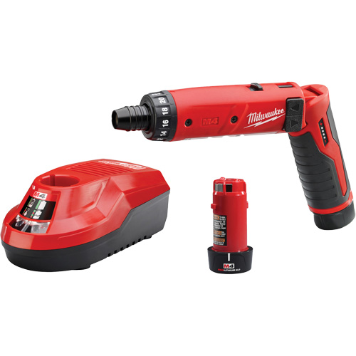 Ensemble tournevis hexagonaux M4, 1/4", 4 V, 44 lb-po couple max., Lithium-ion bloc-pile Sécurité Médic