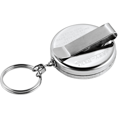 The Original Key Reel, Chrome, 24" Cable, Belt Clip Attachment Sécurité Médic