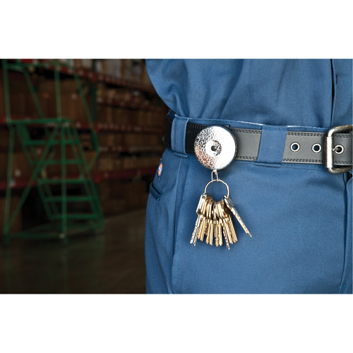 The Original Key Reel, Chrome, 24" Cable, Belt Clip Attachment Sécurité Médic