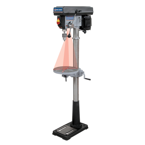 Perceuses &agrave; colonne de plancher avec laser, 13", Mandrin 5/8", 3600 tr/min Sécurité Médic