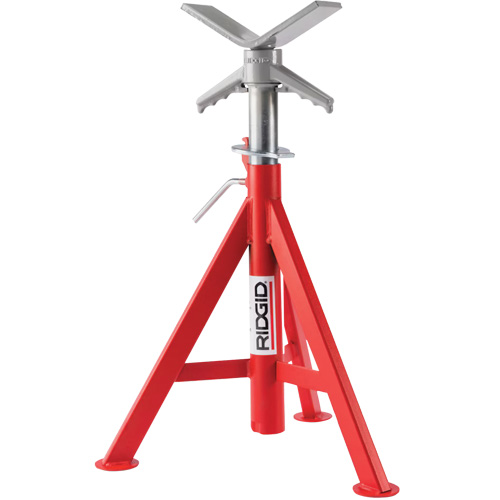 V Head Low Pipe Stand # VJ-98, 51-96 cm Height Adjustment, 12" Max. Pipe Capacity, 2500 lbs. Max. Weight Capacity Sécurité Médic