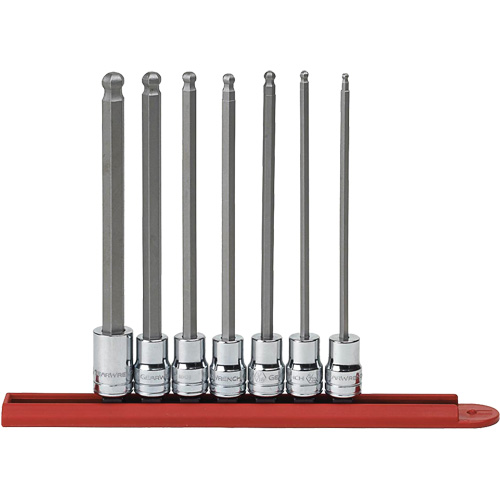 SAE Long Ball End Bit Socket Set, Hex, 3/8" Drive, 7 Pcs Sécurité Médic