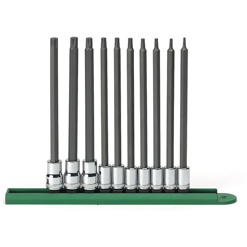 Jeu de douilles longues, Torx, Prise 1/4"/3/8", 10 mrcx Sécurité Médic