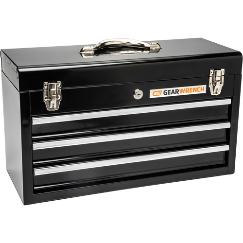 Portable Tool Box, 20" W, 3 Drawers, Black Sécurité Médic