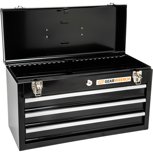 Portable Tool Box, 20" W, 3 Drawers, Black Sécurité Médic