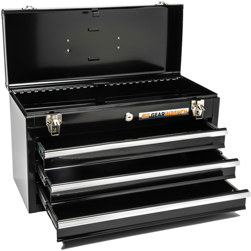 Portable Tool Box, 20" W, 3 Drawers, Black Sécurité Médic