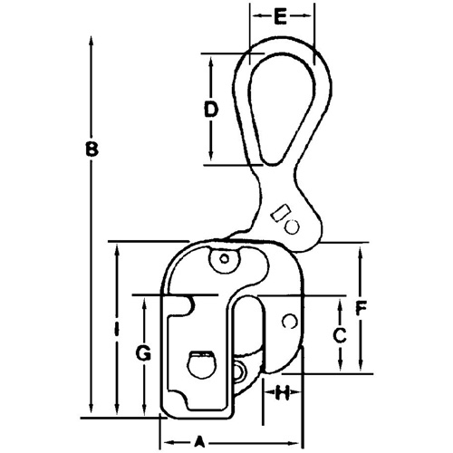 &eacute;lingue l&egrave;ve-t&ocirc;le courte GX, 4000 lb (2 tonnes), Ouverture de la m&acirc;choire de 1/16" - 7/8" Sécurité Médic