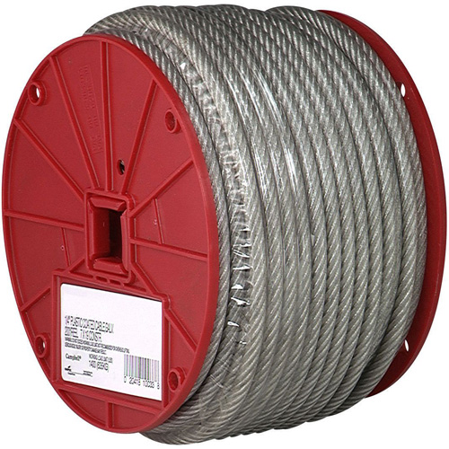 Wire Cable, 250' (76.2 m) x 1/8", 340 lbs. (0.17 tons), Vinyl Coated Sécurité Médic