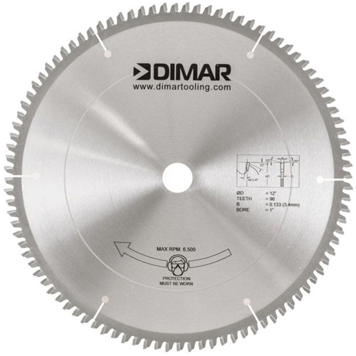 Melamine Saw Blade, 12", 96 Teeth, Wood Use Sécurité Médic