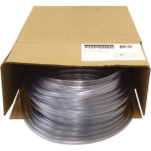 Tubing, Air/Water, 0.375" OD x 100' L, PVC, Clear, 55 PSI @ 20°C Sécurité Médic