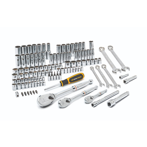 Jeu d'outils pour m&eacute;caniciens &agrave; 6 et 12 pans standards et profonds de 1/4", 3/8" et 1/2" SAE/m&eacute;triques Sécurité Médic