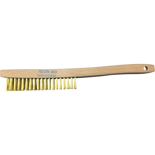 Brosses de nettoyage &agrave; manche recourb&eacute;, Laiton, 4 x 19 rangs de fils, Longueur 14" Sécurité Médic