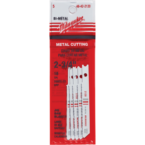 Lames de scie sauteuse, Bim&eacute;tal, Tige en U, 2-3/4" lo, 18 dents par pouce Sécurité Médic