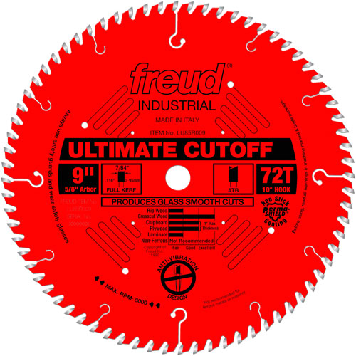 Lames de scie industrielle TCS - finition et coupe en travers, 9", 72 dents, Pour Bois Sécurité Médic
